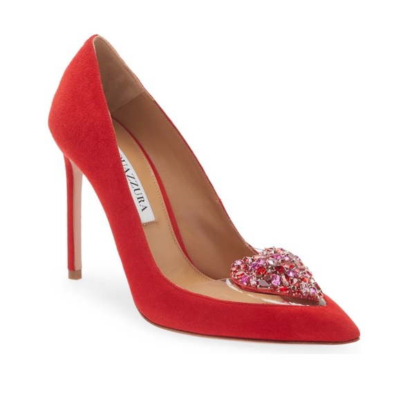 Aquazzura Shoes - Aquazzura Love Me 105mm crystal-heart pumps (39.5 EU/ 9.5 US)